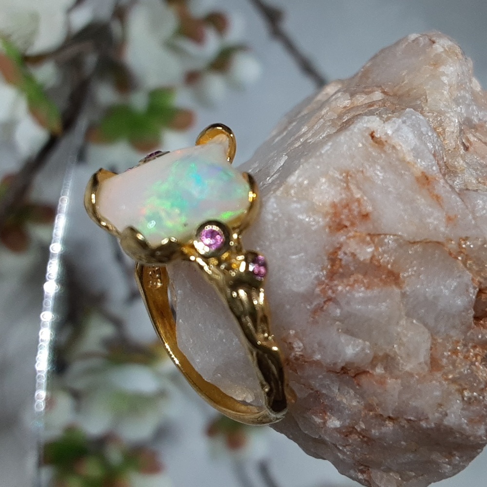 ๐925 Ethiopian Opal, Amethyst, Gold Over Sterling. Price Is Firm. - Picture 3 of 14
